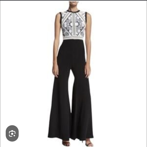 Alexis Black and White Jumpsuit - Picture 2 of 12